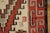 Native American 1930s Ivory Red Medallion Antique American Navajo Rug Ganado 5' X 7'5" Flatweave Wool Carpet For Sale - Image 3 of 6
