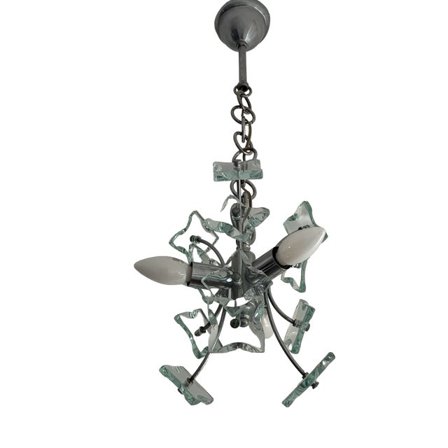 Glass Sputnik Chandelier from Fontana Arte, Italy, 1960s For Sale