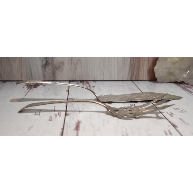 Late 19th Century Beautiful Antique Sterling Silver Fish Server & Fork Set Bailey Banks and Biddle For Sale In Philadelphia - Image 6 of 16