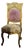 French Victorian Accent Chair With Pink Velvet Back, Floral Damask Seat & Hand-Gilded Frame For Sale