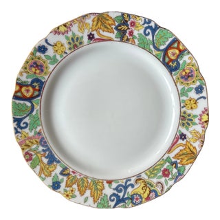 1960s Multi-Colored Floral Porcelain Dessert Plates With Gilt Edges - Set of 6 For Sale