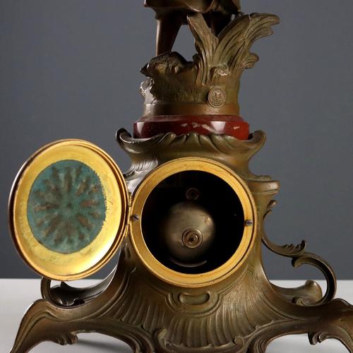 Antique Table Clock with Figurine attributed to A. Moreau, 19th-20th Century For Sale - Image 10 of 15