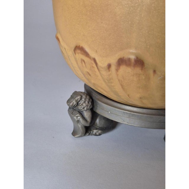 Metal Swedish Grace Chinoiserie Table Lamp from Svenska Metallverken, 1920s-1930s For Sale - Image 7 of 10