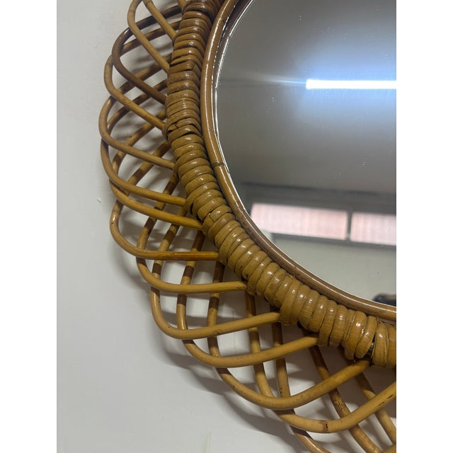 Vintage Wicker Mirror, 1960 For Sale - Image 8 of 14