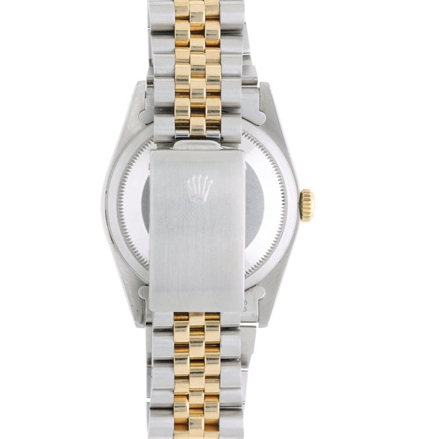 1990s Rolex Datejust 16233 Two Tone Steel-18k Gold Ruby Diamond Bezel Vintage Watch For Sale - Image 5 of 17