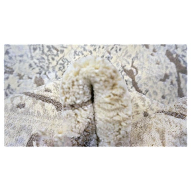 Textile Nepalese Modern Wool, Hemp & Silk 4x6 Grey, Taupe & Ivory Handmade Area Rug #1143788 For Sale - Image 7 of 7