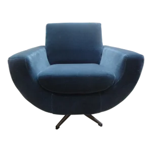 Mid-Century Modern Milo Baughman Style Swivel Chair