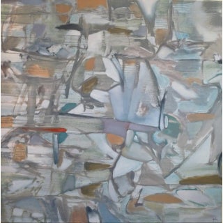 "Survival" Large Square Abstract Oil Painting by Scott Spencer For Sale