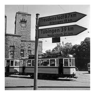 Tram Line No. 6 at Main Station, Stuttgart Germany, 1935 For Sale