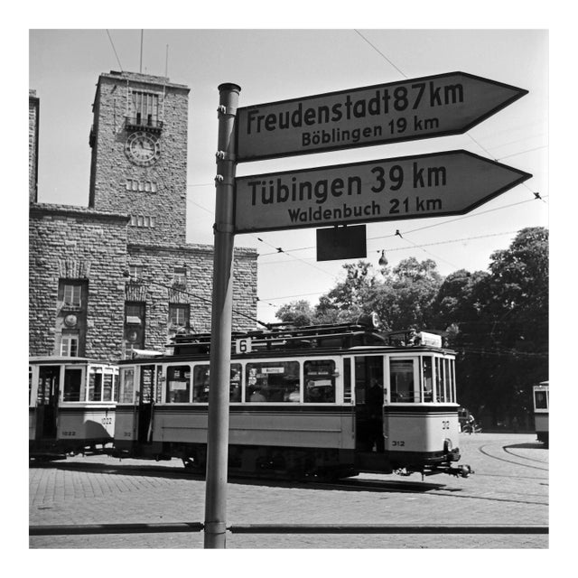 Tram Line No. 6 at Main Station, Stuttgart Germany, 1935 For Sale