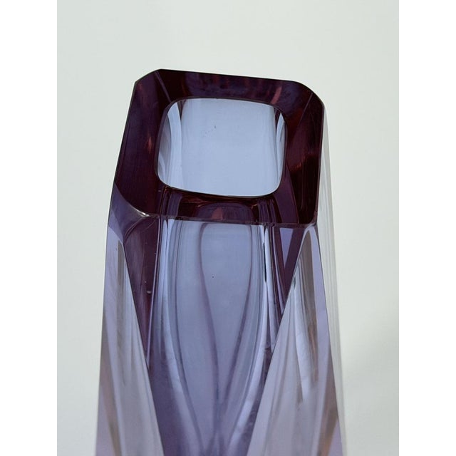 Glass Amethyst Sommerso Murano Glass Vase from Mandruzzato, Italy, 1960s For Sale - Image 7 of 10