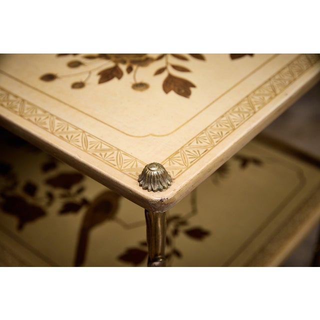 Chinoiserie Pair of Chinoiserie Three-Tier Tables by Maison Bagues, 1950s For Sale - Image 3 of 6