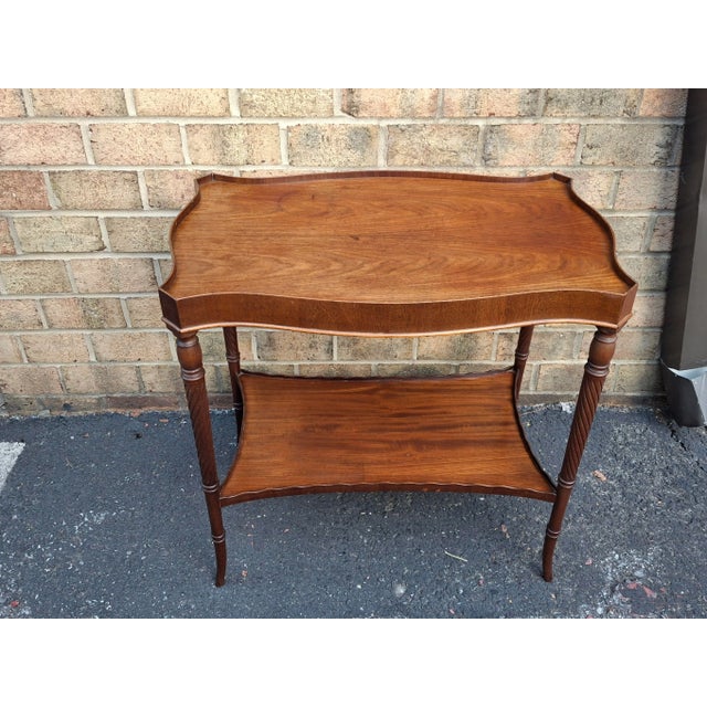 Mid 20th Century Georgian Style Mahogany Two Tier Galleried Side Table For Sale In Washington DC - Image 6 of 10