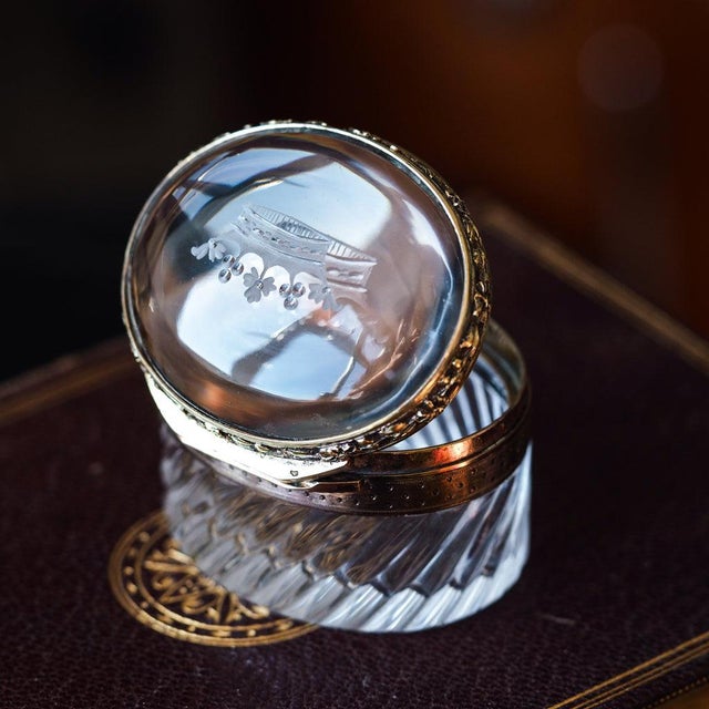 Antique 19th Century French Silver Gilt Mounted Crystal Box For Sale - Image 4 of 18