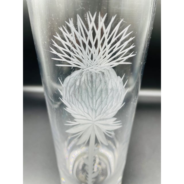 Vintage Modernist Etched Thistle Vase For Sale In Los Angeles - Image 6 of 13