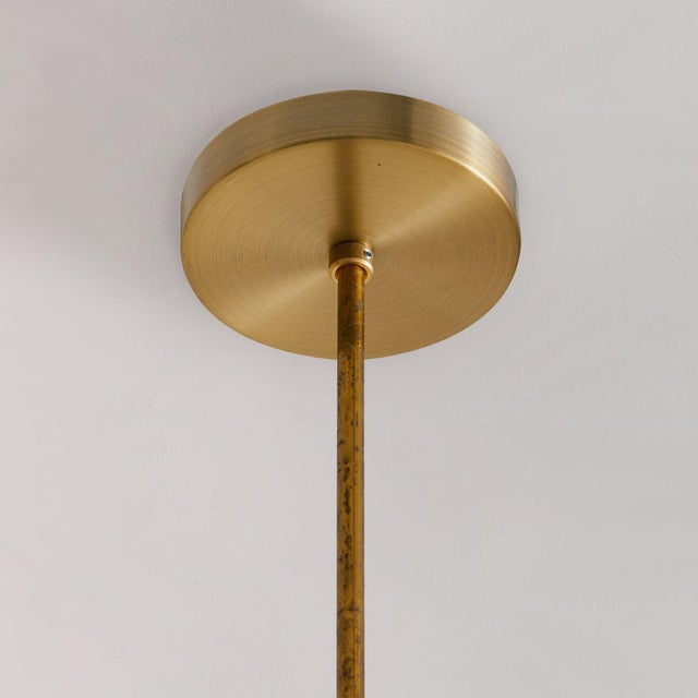 Metal 1950s Italian Brass + Etched Glass Pendant in the Manner of Pietro Chiesa For Sale - Image 7 of 9