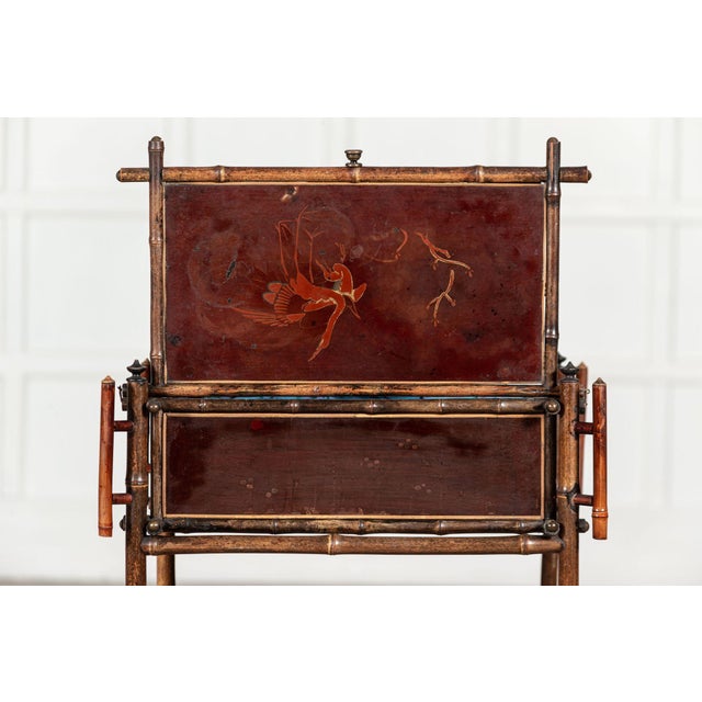 English Chinoiserie Bamboo Side Table, 1860 For Sale - Image 9 of 18