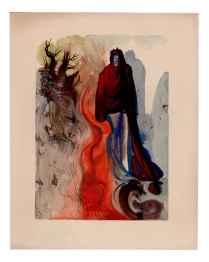 Salvador Dali, The Phlegethon Waterfall, 1964, Original Woodcut