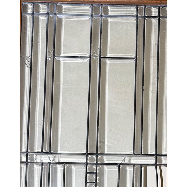 Traditional Deco Inspired Leaded and Beveled French Doors For Sale - Image 3 of 4