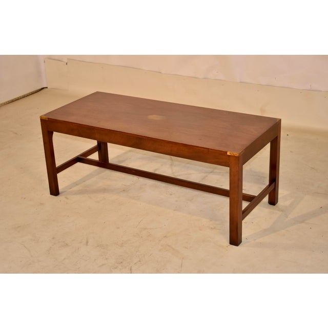 English Mahogany Campaign Coffee Table, Circa 1960 For Sale - Image 4 of 7