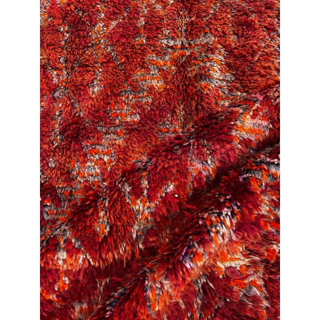 Vintage Moroccan M’Guild Rug 185x330 Cm Handmade Berber Wool Rug Large Red Area Carpet Authentic Atlas For Sale - Image 17 of 17