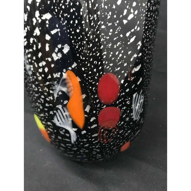 1980s 1980s Italian Vintage Multicolored Murano Glass Vase For Sale - Image 5 of 9