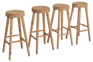 Mid-Century Pine Artists Stools in the style of Charlotte Perriand, Set of 4