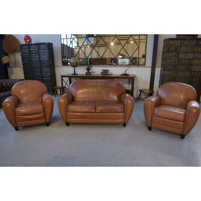 Vintage Camel Imitation Leather Club Chairs, 1980s, Set of 2, in Good conditions. Designed 1980 to 1989