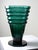 Large Antique Art Deco Vase in Cut Emerald Crystal, Bohemia, 1920s For Sale - Image 6 of 15