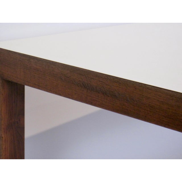 1960s Modernist Rectangular Wood Coffee Table With White Formica Top For Sale In Detroit - Image 6 of 13