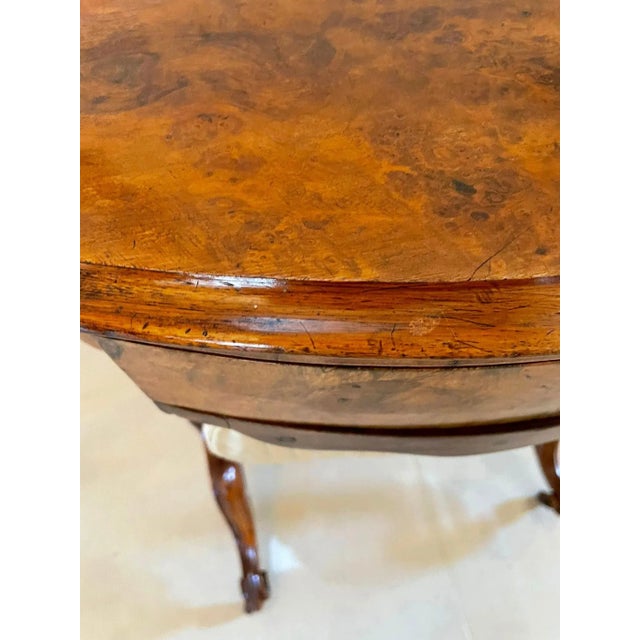 Antique Victorian Burr Walnut Work Table For Sale - Image 9 of 18