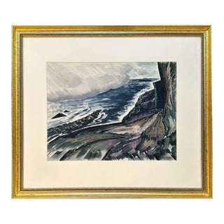 William C. Grauer, 1895-1985, Untitled, Watercolor of a Coastal Scene, Circa 1940s For Sale