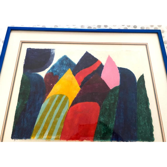1970s Original 1978 Carol Summers “Phewa Tal” Signed Color Woodcut 13/150, Framed For Sale - Image 5 of 10