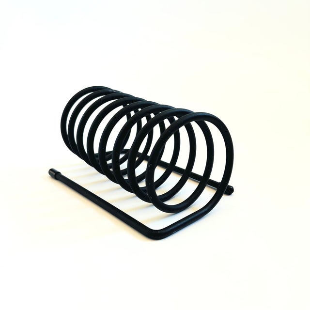 Contemporary Black Metal Coil Letter Holder For Sale - Image 3 of 9