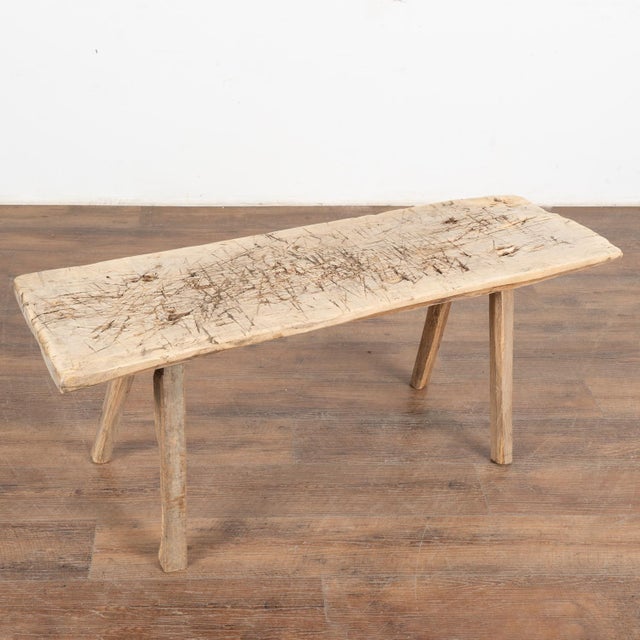 Rustic Peg Leg Narrow Bench, Hungary Circa 1890 | Chairish