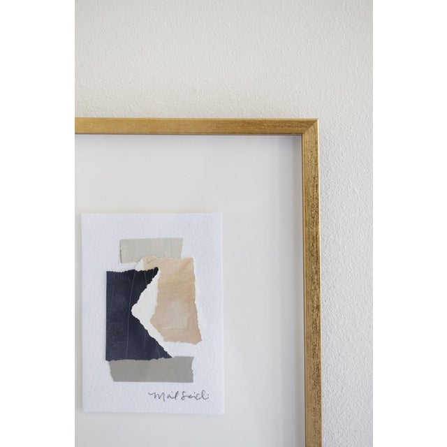 Abstract Neutral Collage I in Custom Gold Frame | Chairish