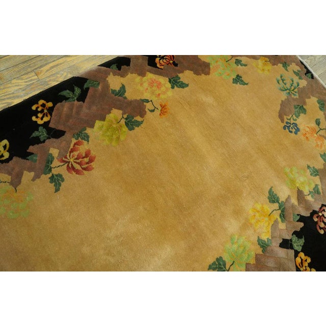 1920s Beige Floral Antique Chinese Art Deco Rug 4' X 6'8'' by Nichols Workshop Knotted Pile Wool Carpet For Sale In New York - Image 6 of 9