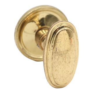 Reclaimed Modern Brass Oval Dummy Door Knob For Sale