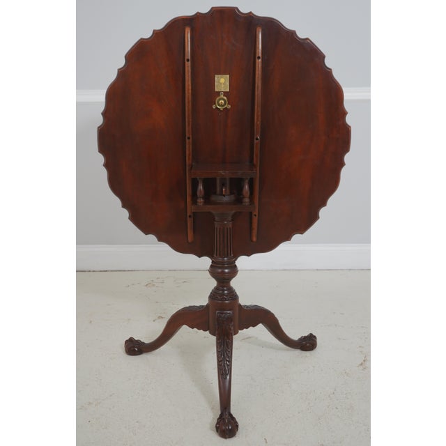 Baker Mahogany Round Tilt-Top Piecrust Table For Sale - Image 15 of 16