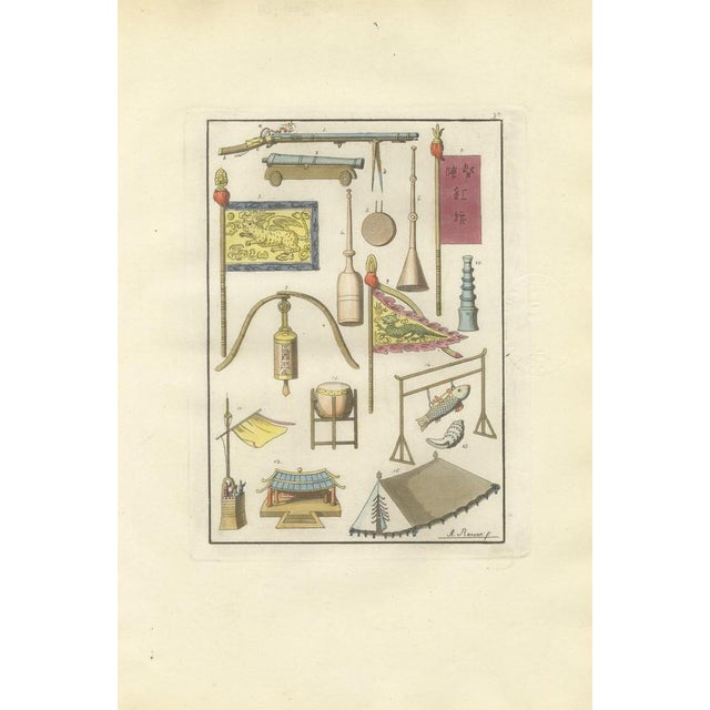 Ferrario, Chinese Military Equipment, 1815, Hand-Colored Engravings, Set of 2 For Sale - Image 11 of 18