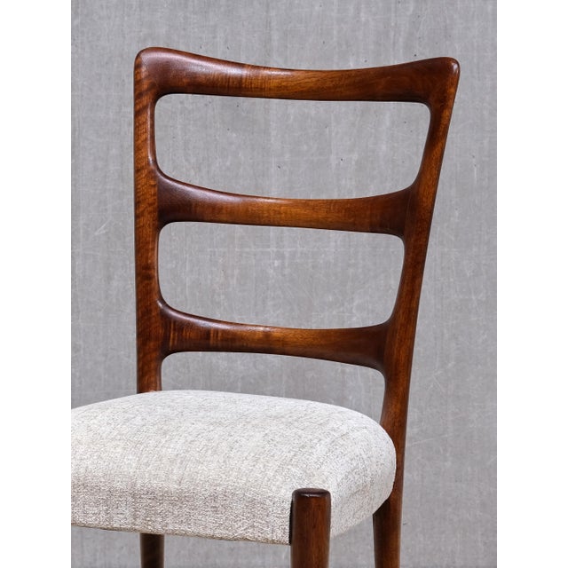 Mahogany and Chenille Dining Chairs by Paolo Buffa, Italy, 1940s, Set of 8 For Sale - Image 9 of 17