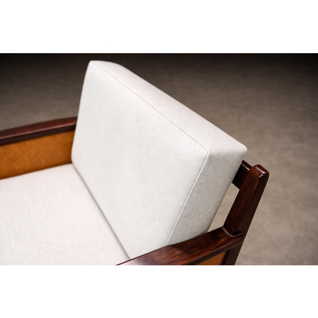 Brazilian Modern Armchair in Rosewood, Leather & Linen, Fatima, 1960s For Sale - Image 9 of 12