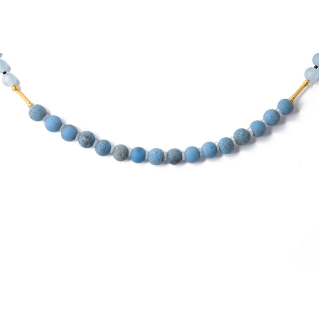 Metal Blue Chalcedony Necklace For Sale - Image 7 of 10