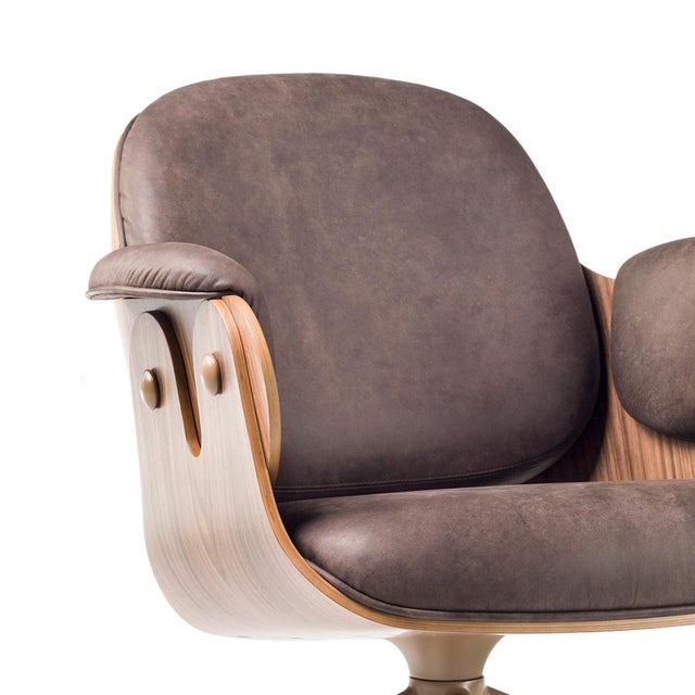 Not Yet Made - Made To Order Plywood, Walnut & Leather Low Lounger Armchair by Jaime Hayon For Sale - Image 5 of 16
