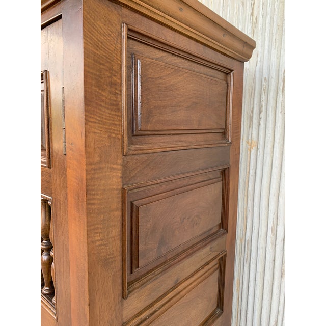 Wood 19th Century Cupboard or Cabinet, Walnut, Castillian Influence, Spain, Restored For Sale - Image 7 of 13