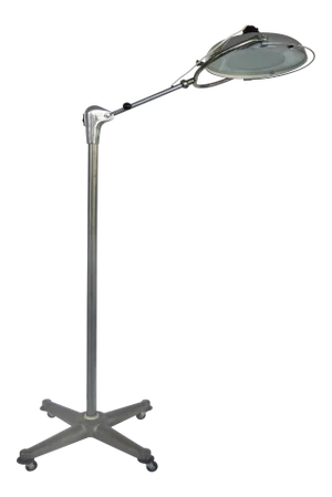 Scialytique French Industrial Surgical Floor Lamp With Pivoting Adjustable Arm