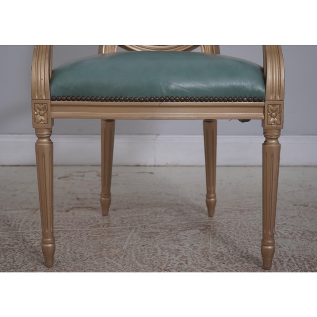 Set of 10 Old Hickory Leather French Style Dining Chairs For Sale - Image 11 of 18