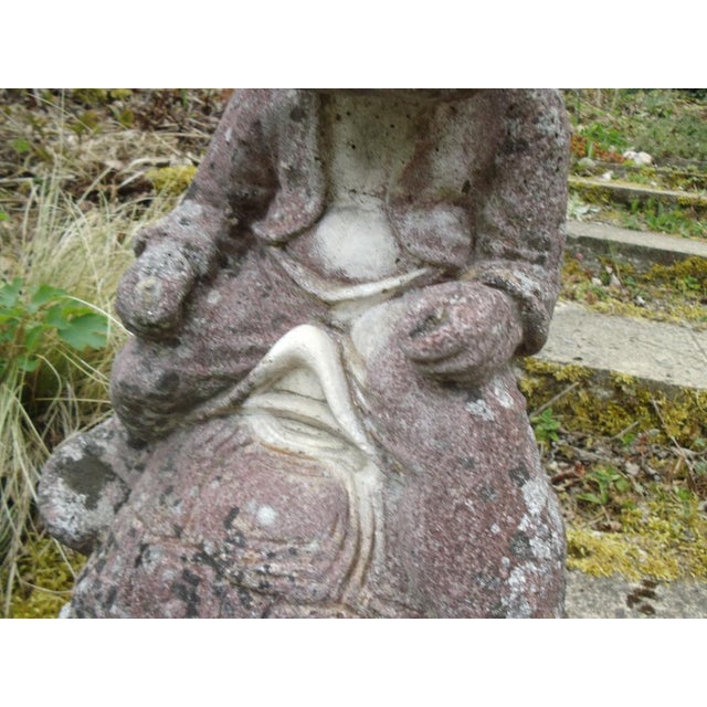 Mid-Century Cast Stone Gnome wiith Turtle, 1950s For Sale - Image 4 of 11