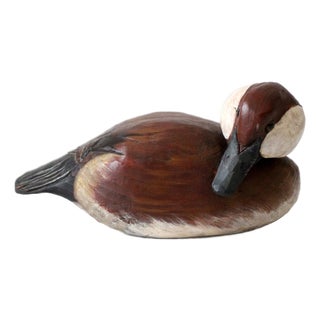 Vintage Hand Carved Canvasback Duck Decoy For Sale