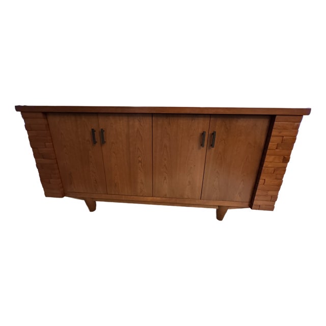 Knowlton Brothers Avenue Credenza in Walnut Cherry Mid-Century Modern, Attributed For Sale